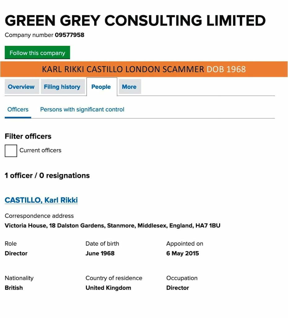 Karl Castillo Green Grey Consulting Socialite Scammer. Personal Appointments and Guest Lists